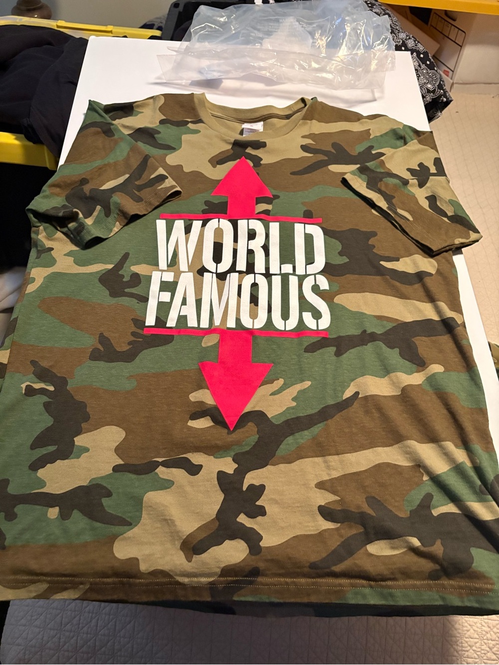 Supreme Camo "World Famous" Tee with Red Logo